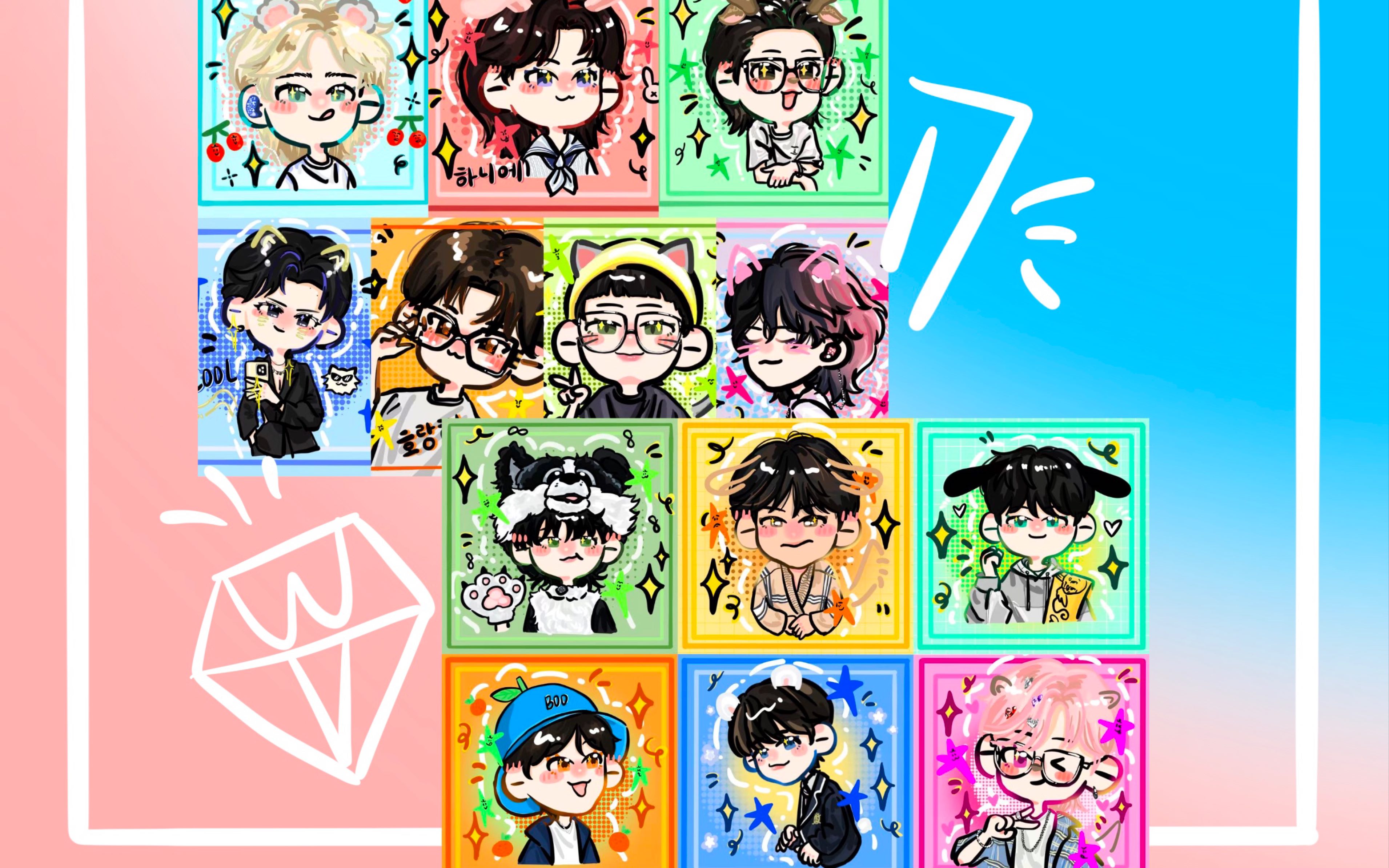 seventeen/小次方卡/饭绘/绘画过程