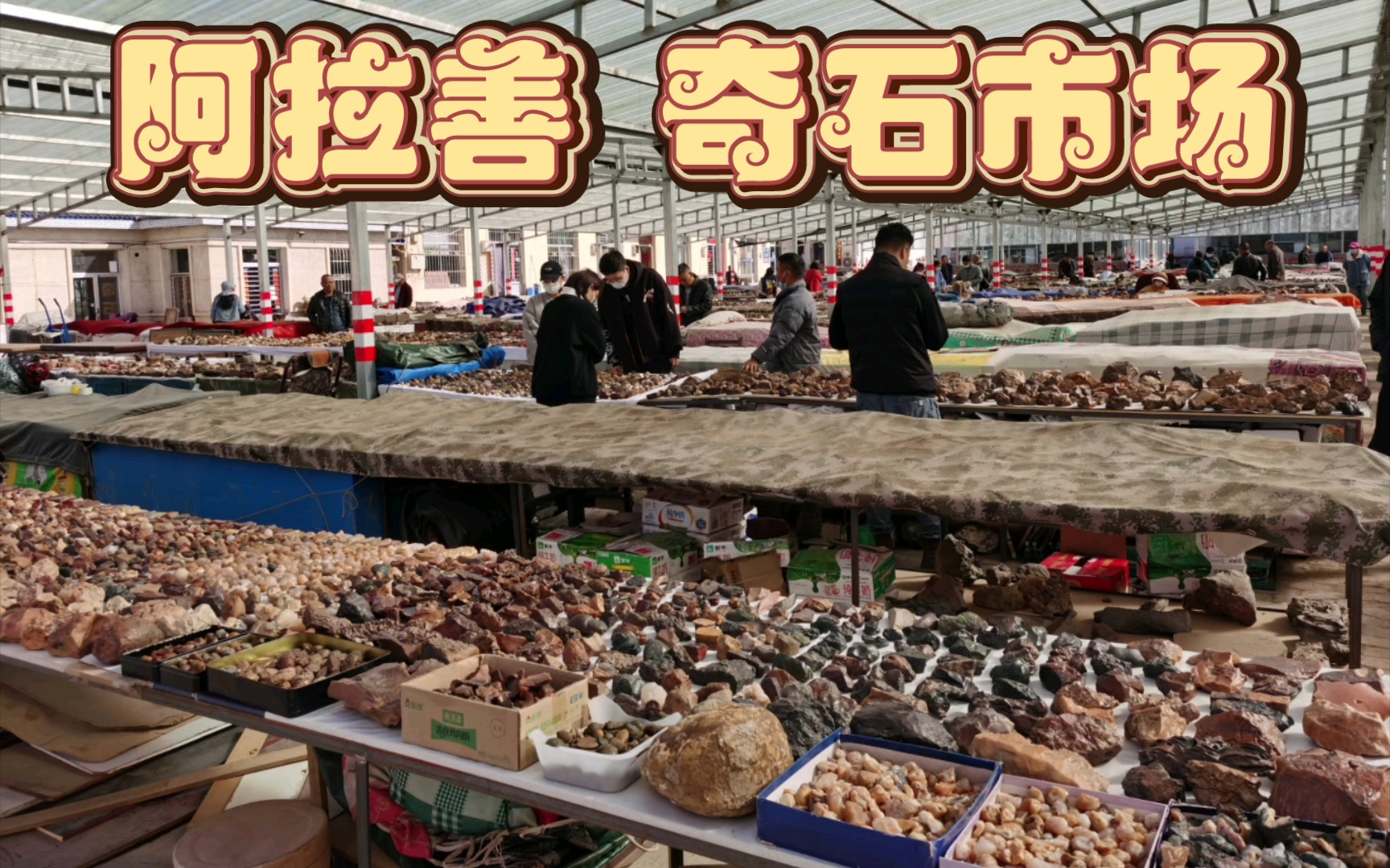 左旗奇石市场 男人的买买买 内蒙古戈壁石