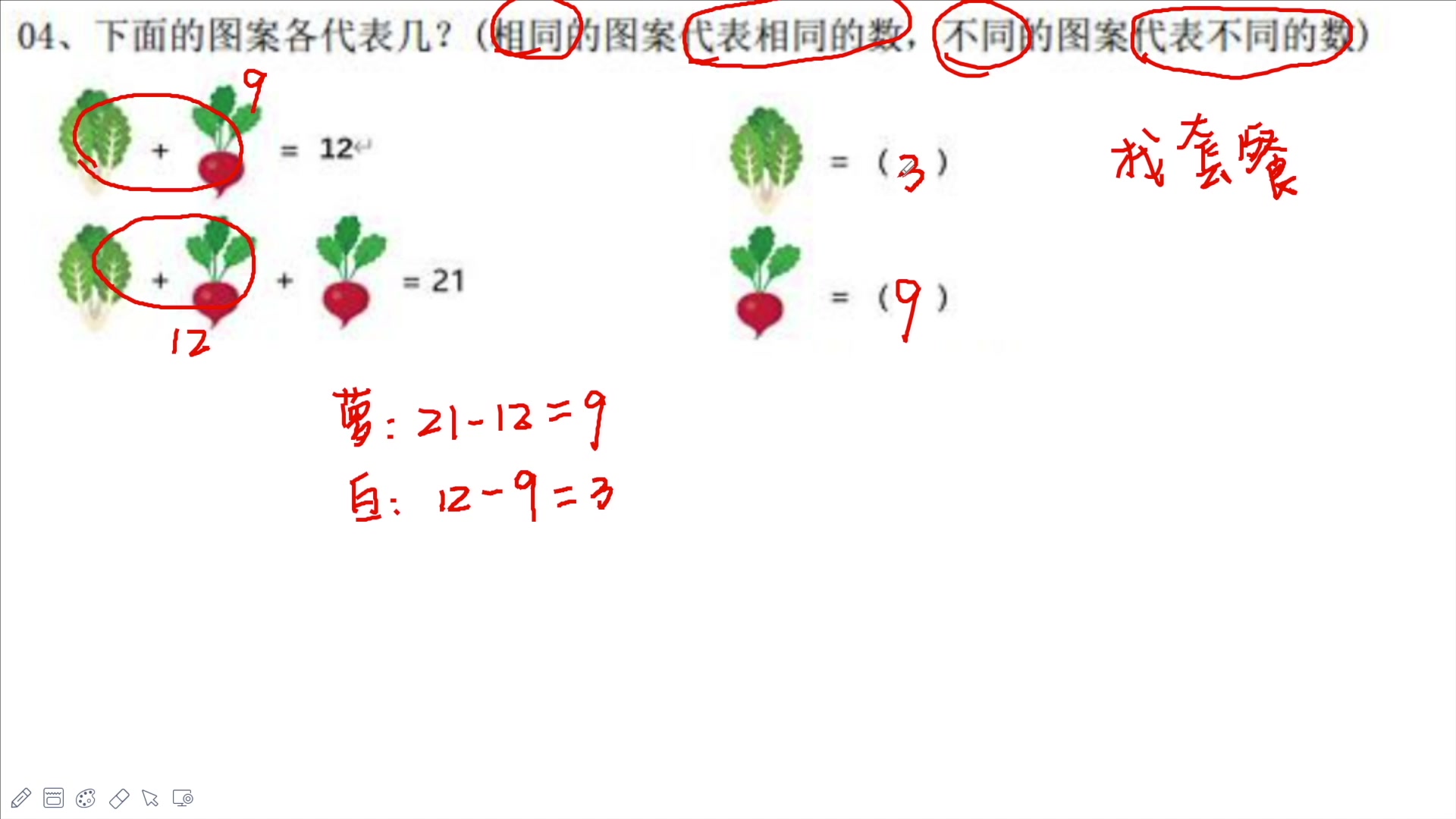 [图]二年级等量代换--图文算式