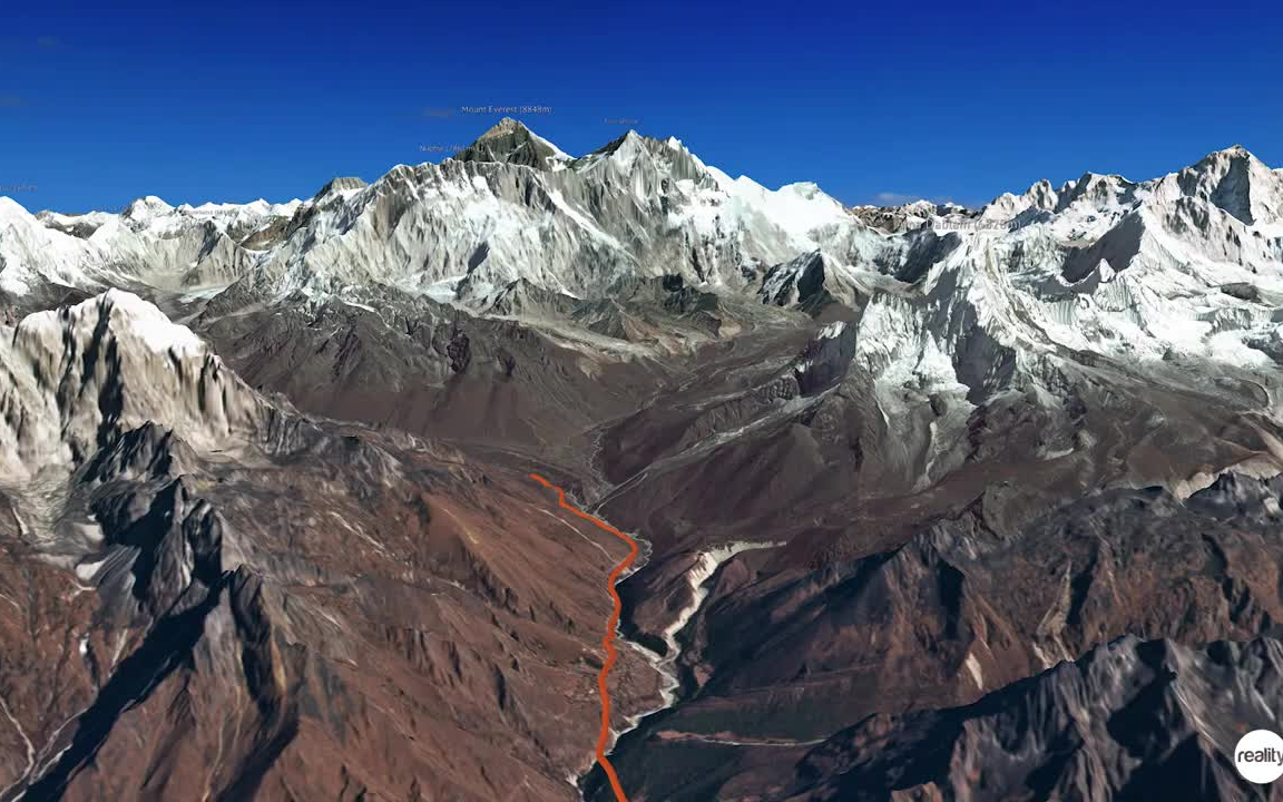 【地理*谷歌地球虚拟之旅】珠穆朗玛峰:从南坡登山,环视天地_哔哩哔哩