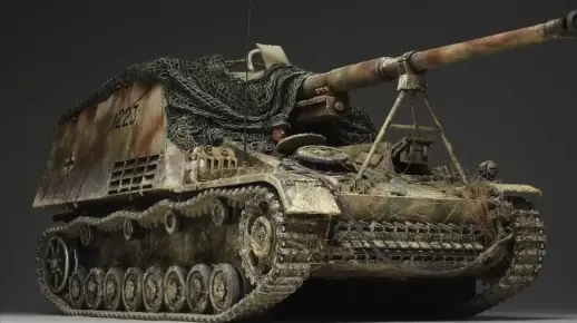 田宫 1/35 犀牛坦克歼击车 坦克模型 制作到完成