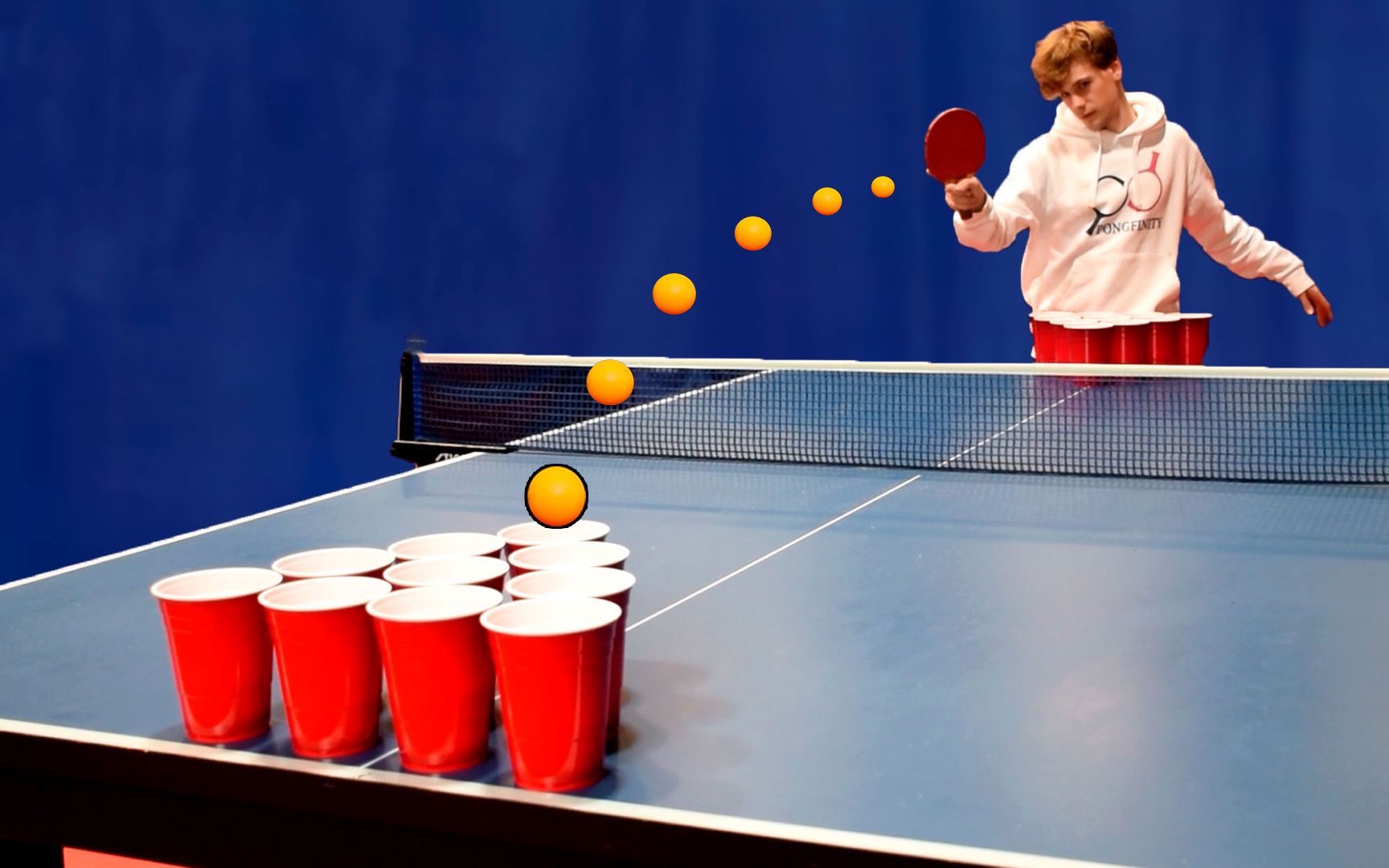 活动作品花式乒乓挑战各种刁钻发球