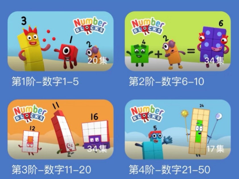 [图]全144集【启蒙动画-Numberblocks 数字积木】2~6岁无痛英语数学启蒙1-5阶