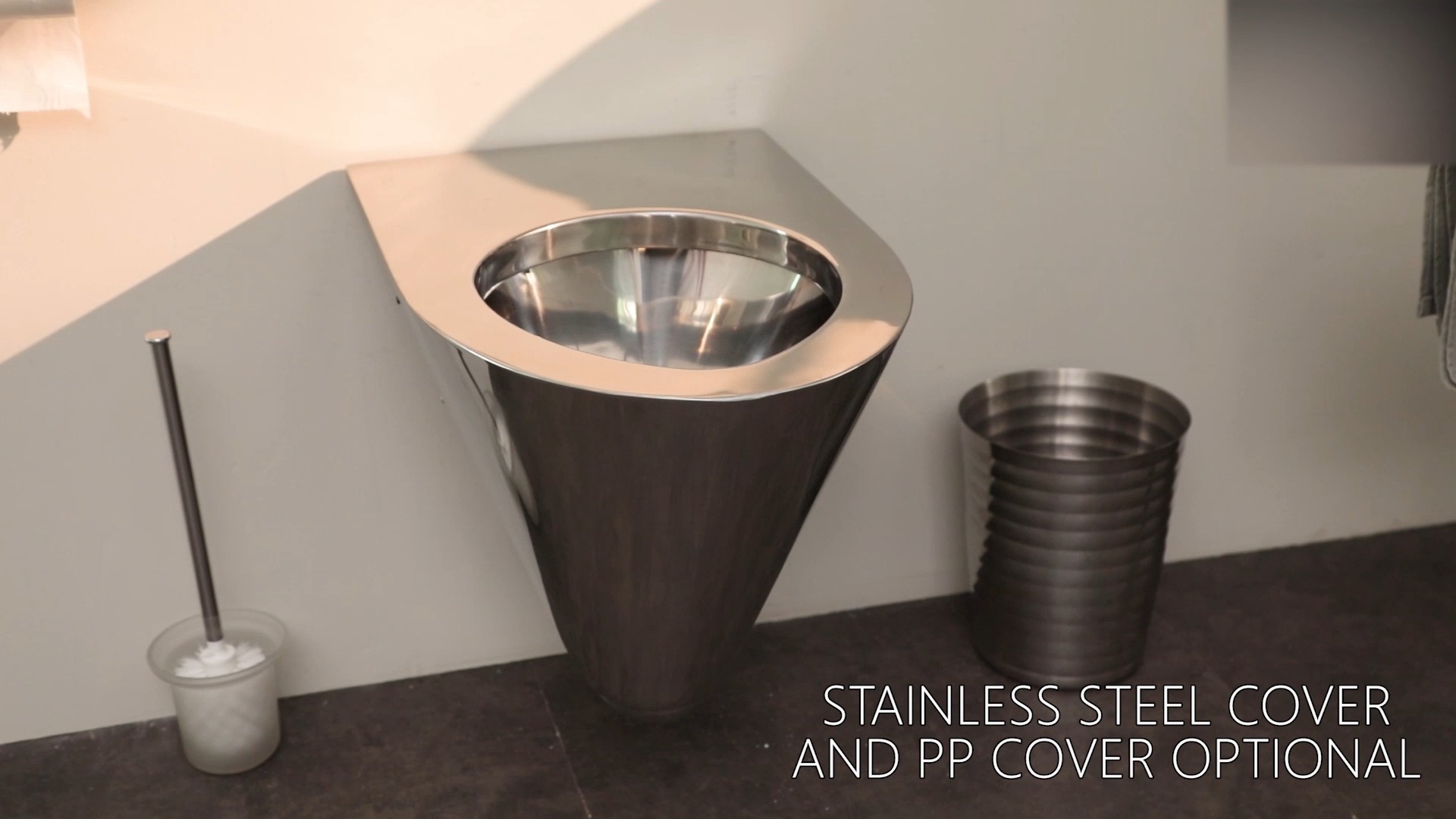 不锈钢挂墙座便器