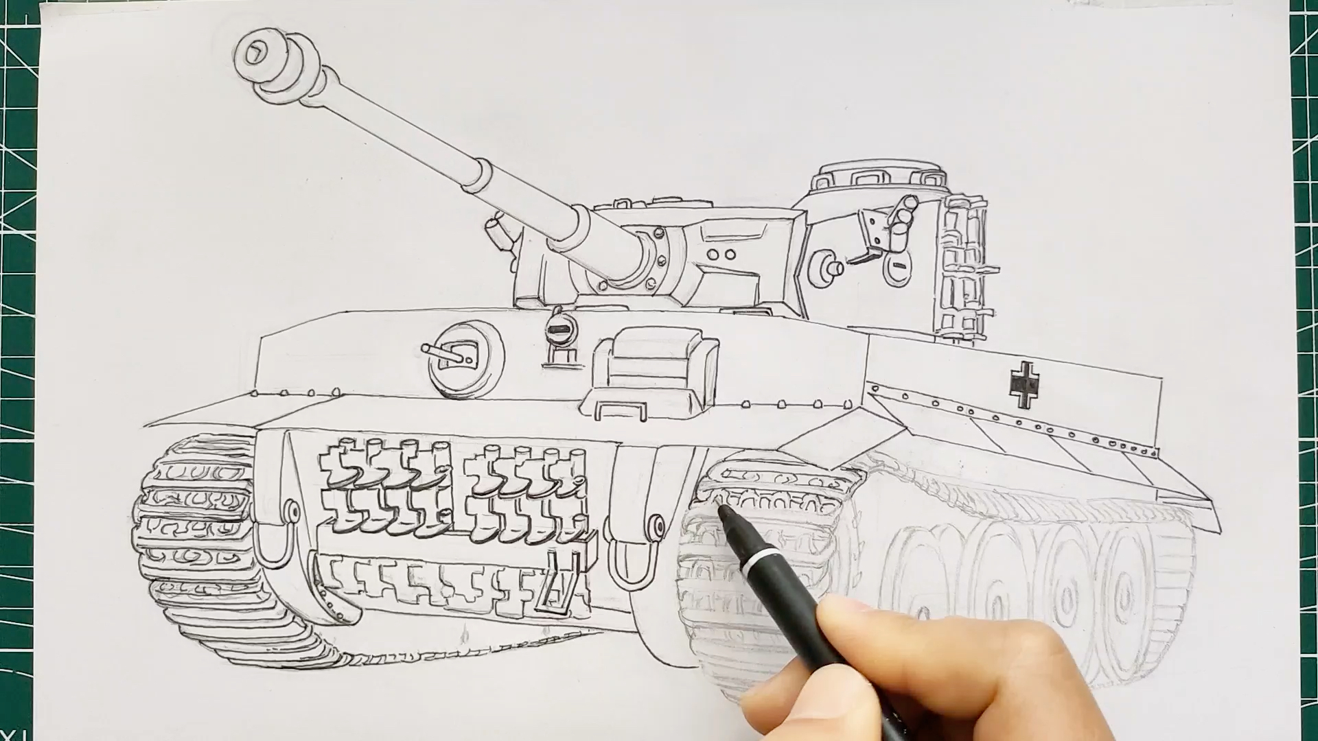 画虎式坦克怎么画第1集起形与线稿