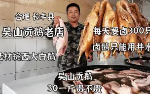 Download Video: 合肥长丰，吴山贡鹅老店每天卤鹅300只，老卤22年只加井水，喷香