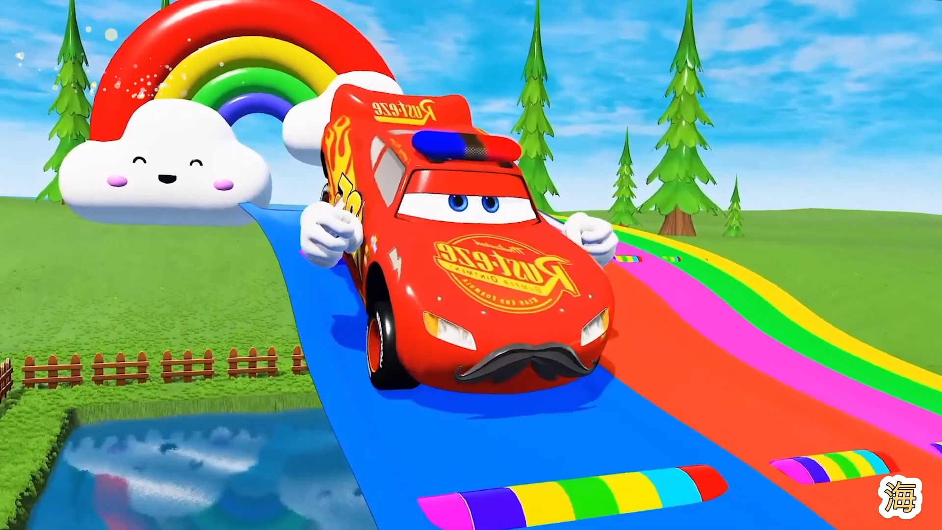彩虹小汽车动画片图片