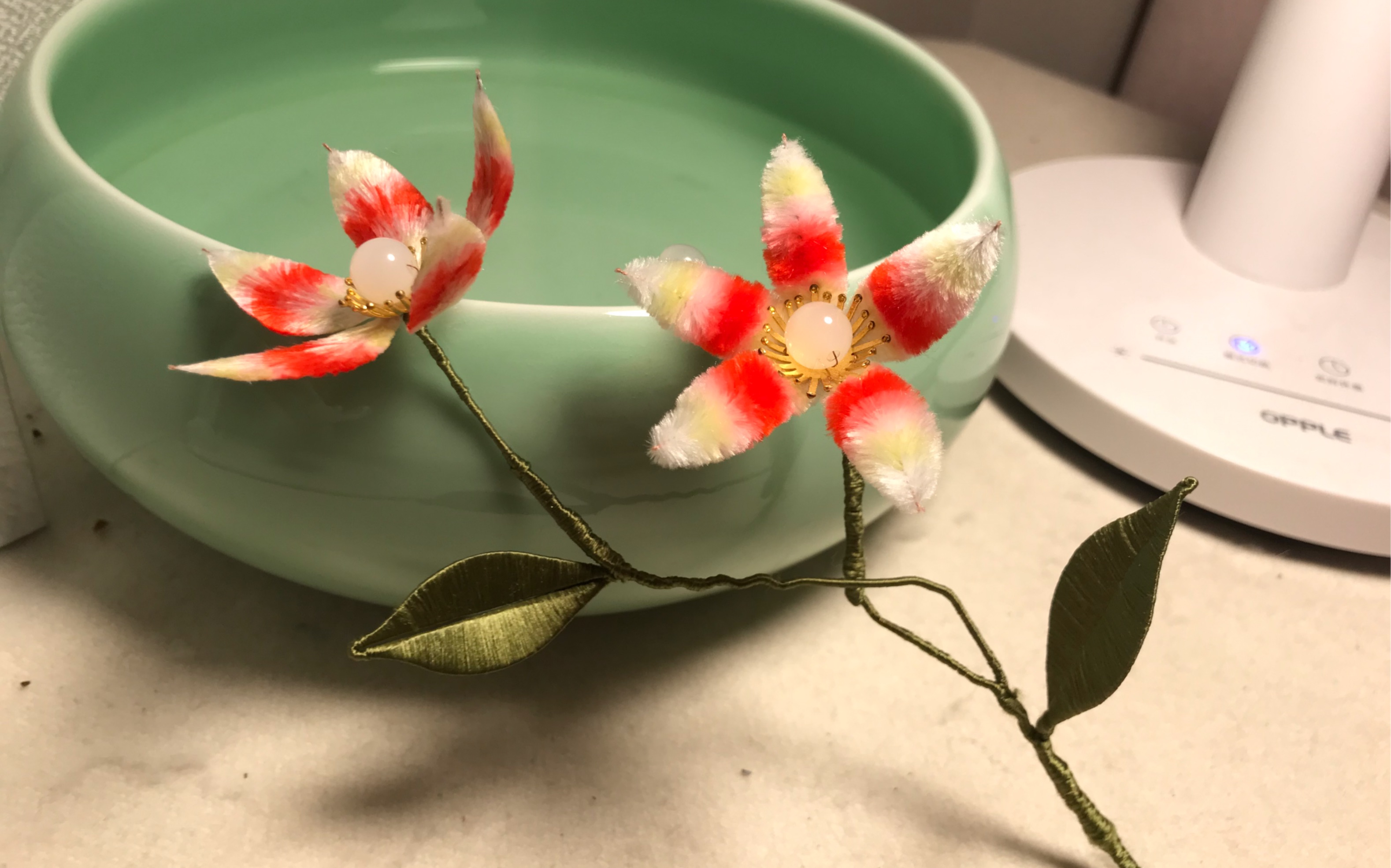 手工绒花缠花练习ω