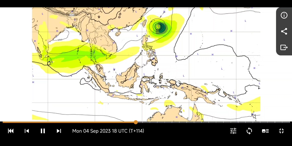 8月31日盘古模型平均海平面气压和850百帕风速预测台风苏拉和海葵未来路径哔哩哔哩bilibili