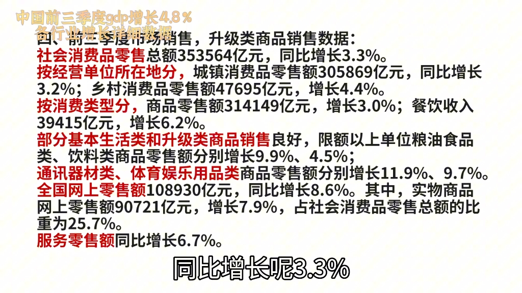 中国前三季度gdp增长4.8%,各行业增长详细数据.哔哩哔哩bilibili