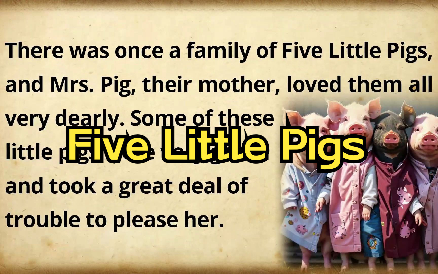 [图]听故事学英语⭐｜Five Little Pigs《五只小猪》听力练习