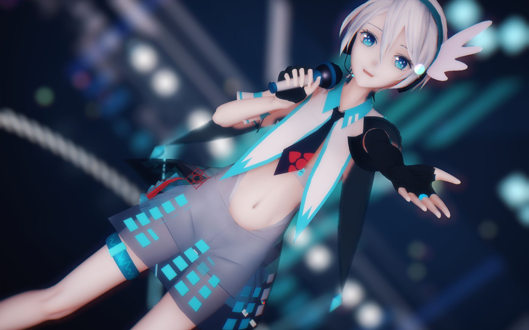 言和小天使的演唱会-下一首曲目是《星辰色》【言和mmd】_哔哩哔哩