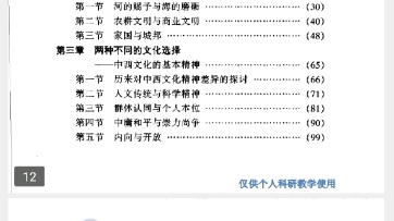 [图]书籍阅读记录：《中西文化比较》目录