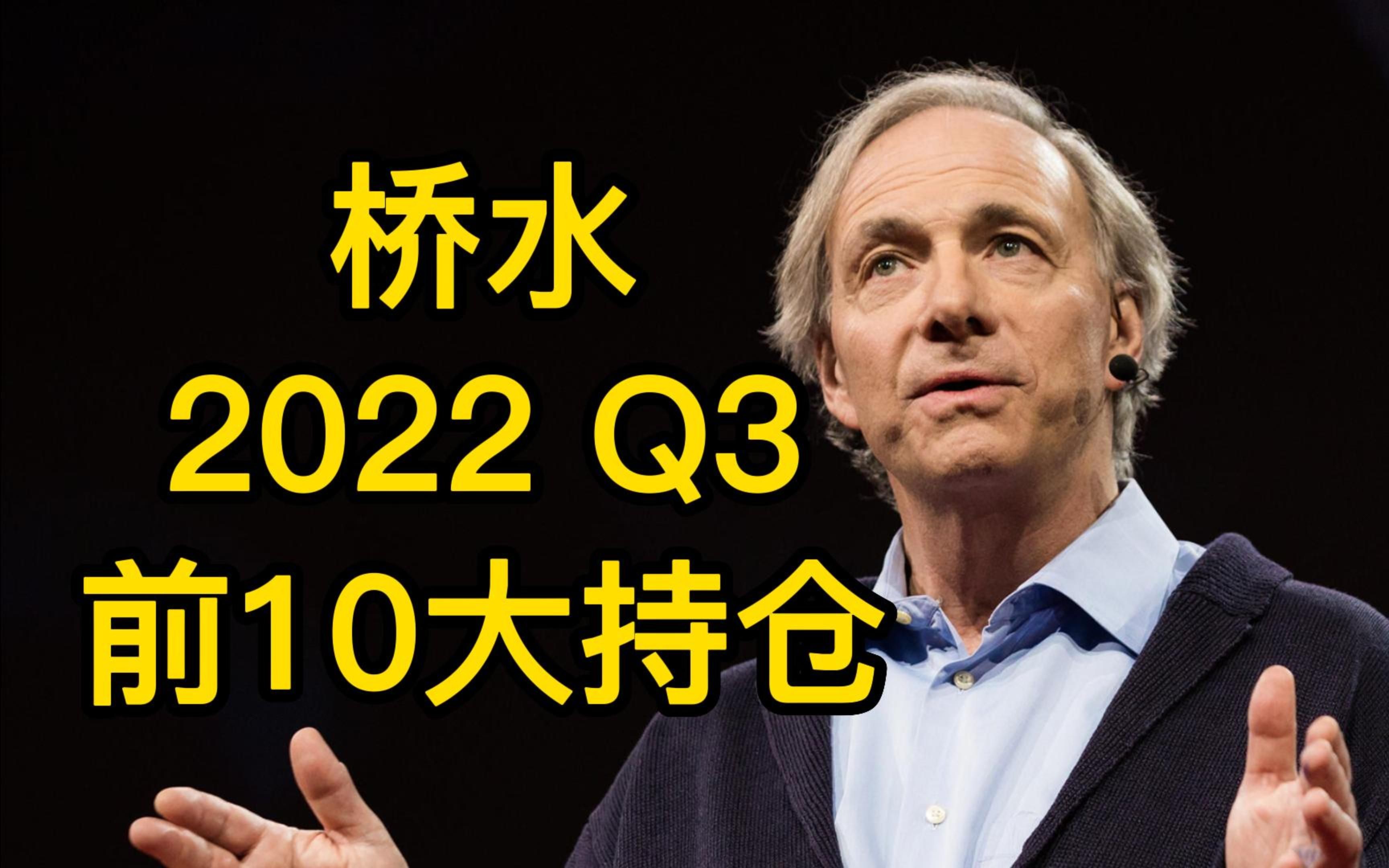 【桥水】Bridgewater Associates 2022年Q3最新美股持仓分析哔哩哔哩bilibili