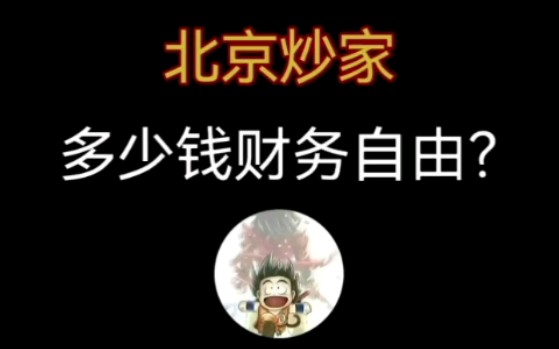 北京炒家:多少钱财务自由哔哩哔哩bilibili