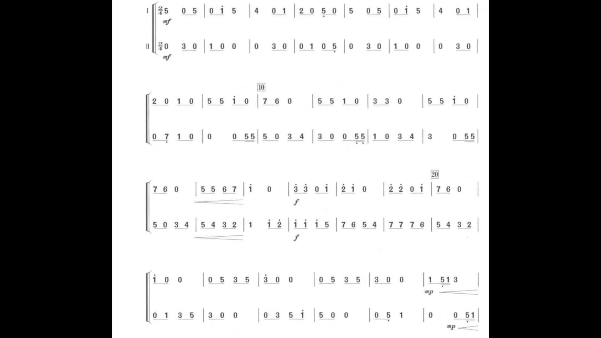 赠谱--两只小麻雀 竹笛二重奏