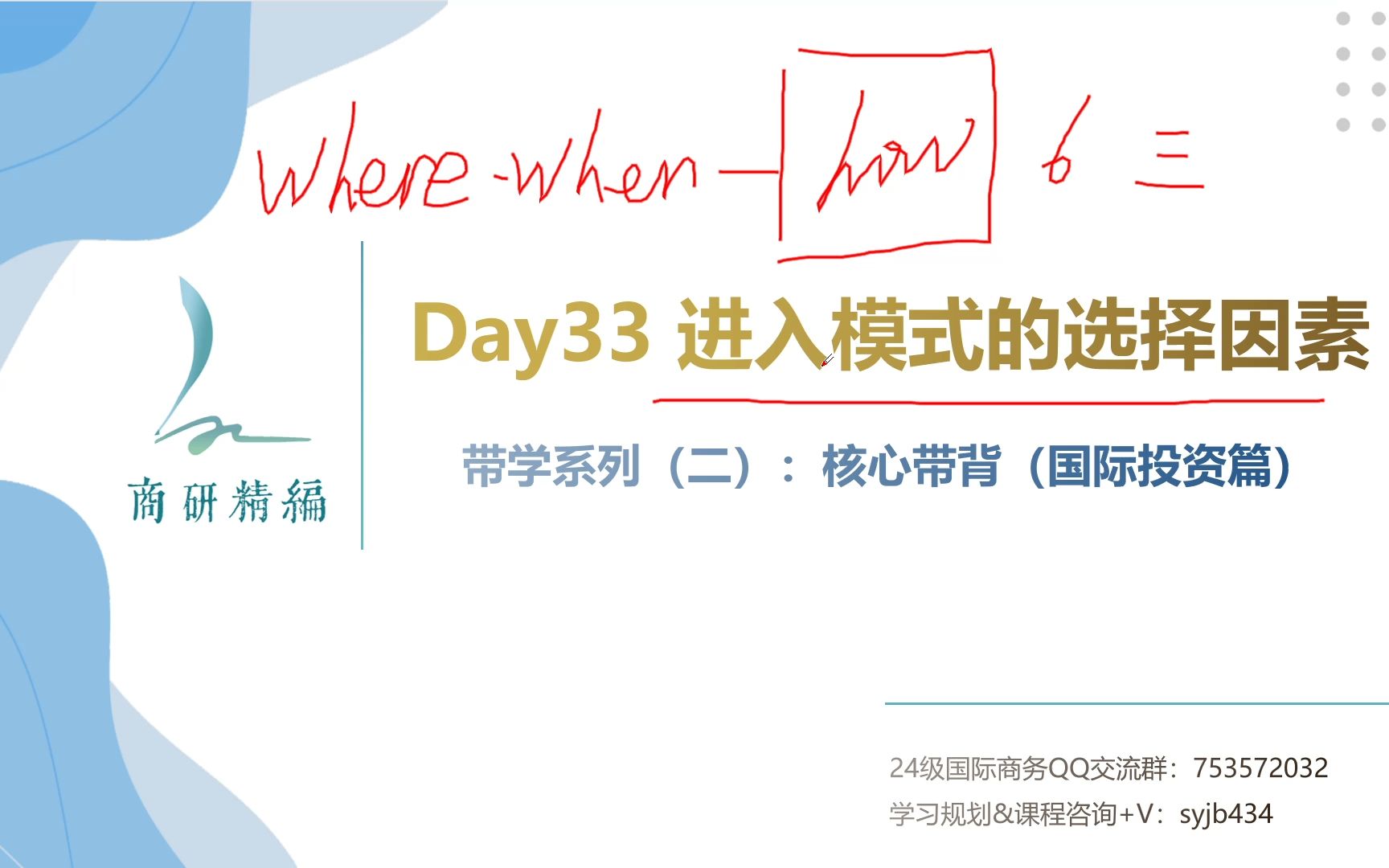 快速记背434国际商务核心考点——【每日带背】Day33:进入模式的选择因素哔哩哔哩bilibili