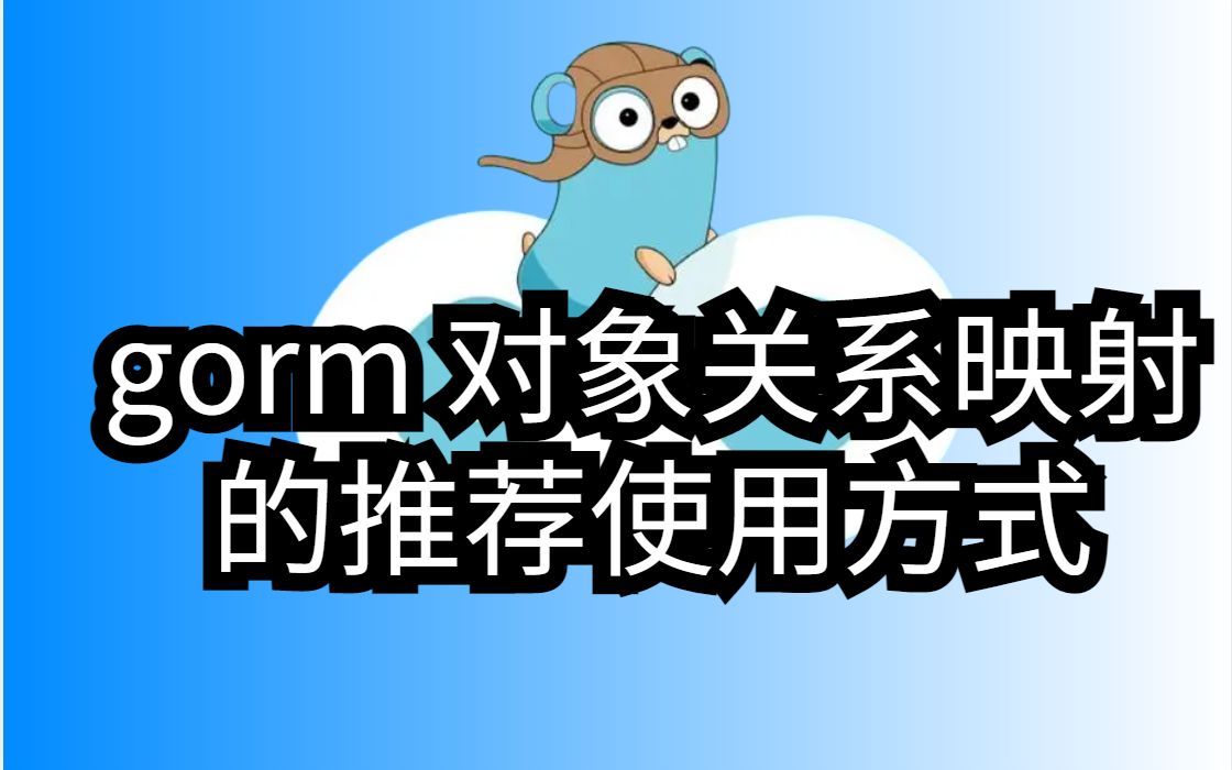 gorm 对象关系映射的推荐使用方式哔哩哔哩bilibili