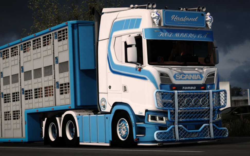 【欧卡2】驾驶斯堪尼亚在翻新的德国地图拉畜牧挂车,体验新功能