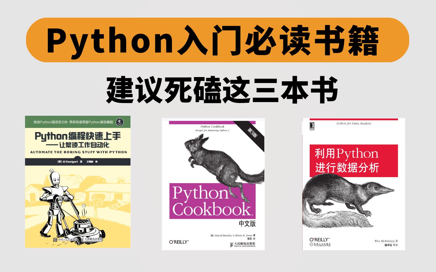 【Python学习必读书籍】刷爆这三本书你的Python就牛了,Python不同阶段全方位学习书籍!从零基础入门到数据分析,经典必看教程指南!哔哩哔哩bilibili