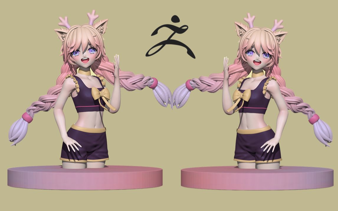 【zbrush人物建模】王者荣耀"瑶"新皮肤手办模型雕刻