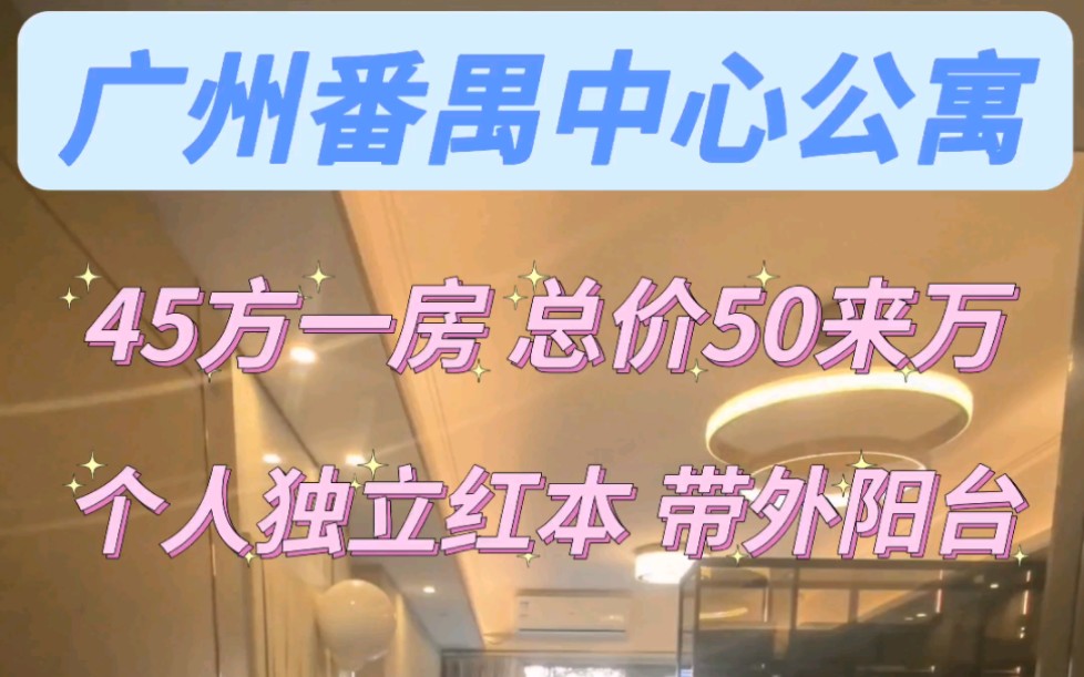 广州番禺中心地铁口公寓,总价50来万有一房一厅,带精装,有外阳台,独立厨房,可以明火,有个人独立红本哔哩哔哩bilibili