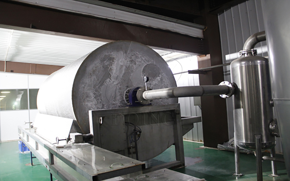 金瑞安装淀粉脱水设备 真空吸滤脱水机运行情况