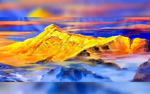 【手绘油画】刮刀金山油画绘画