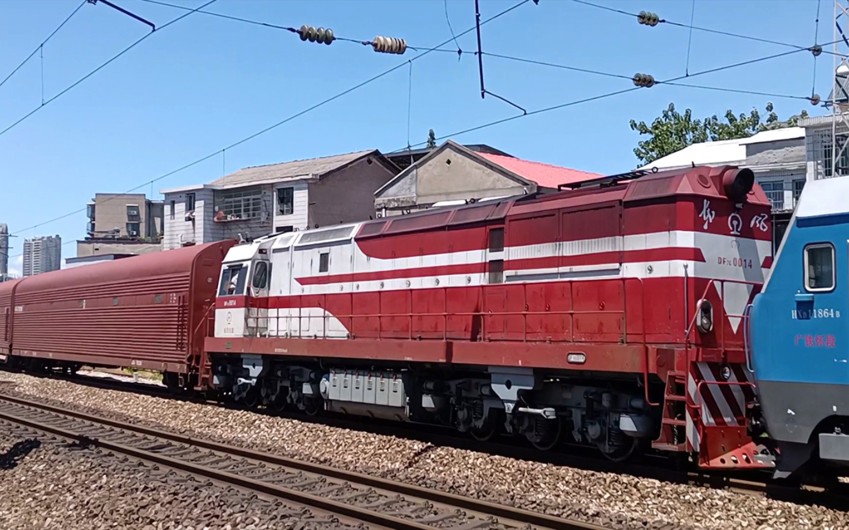 【沪昆湘潭东站】19016次无火回送成局贵段df7g0014至戚墅堰场大修