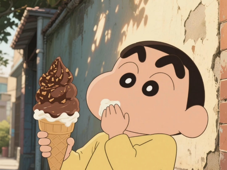 蜡笔小新吃冰淇淋