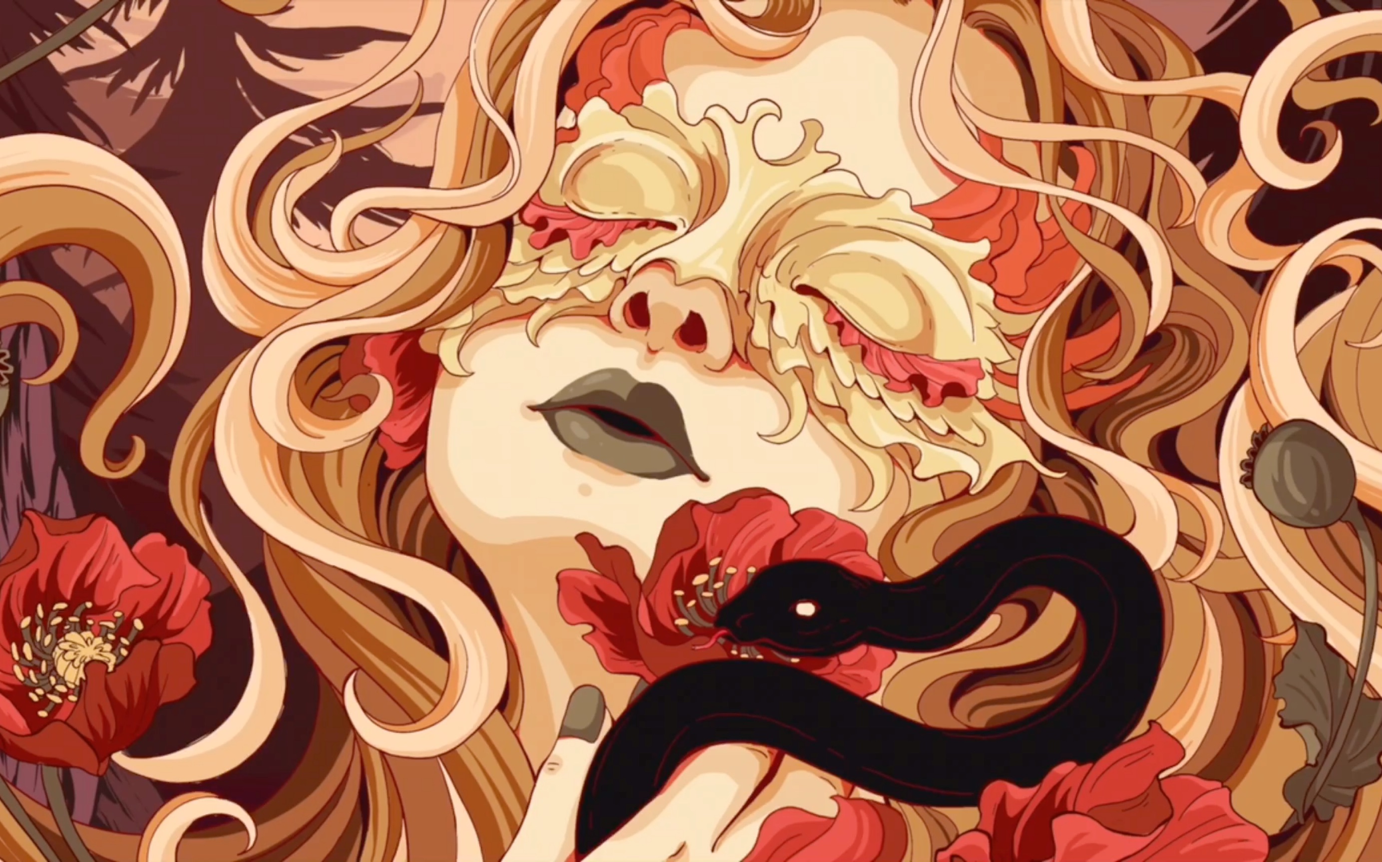 [十二生肖]蛇年插画沉浸式绘画过程分