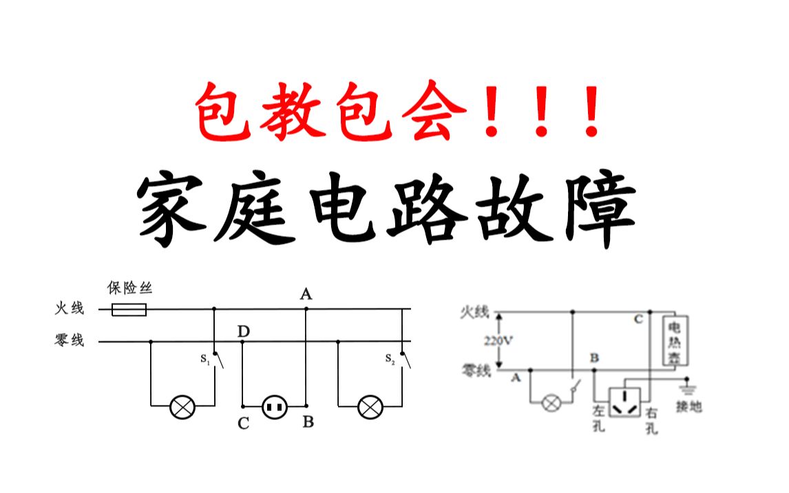 「初中物理」家庭電路故障 技巧總結 練習,包教包會!