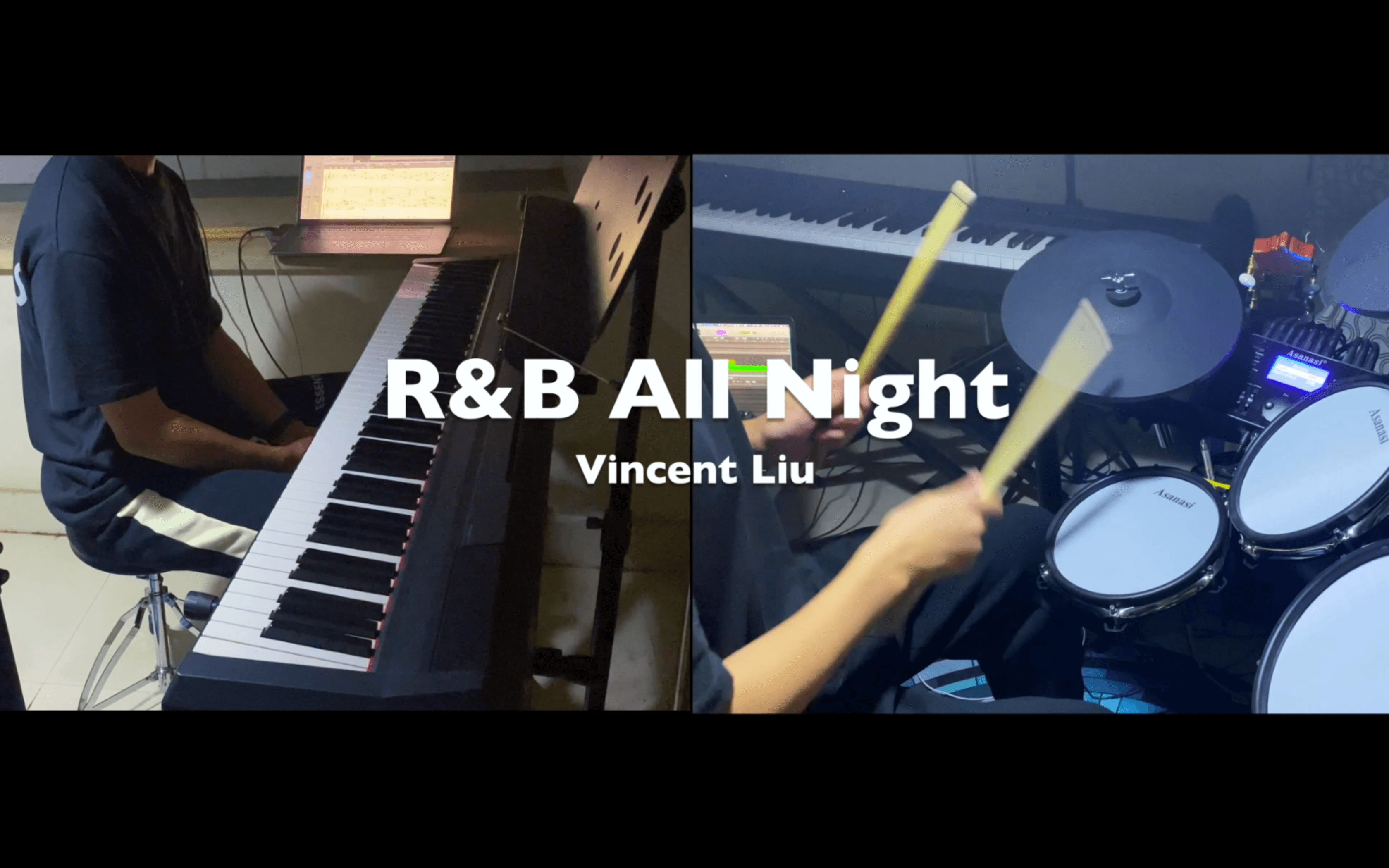 [图]【钢琴x架子鼓】R&B All Night - 全站首发翻弹？ 一人多役 KnowKnow & Higher Brothers (钢琴up自学架子鼓)