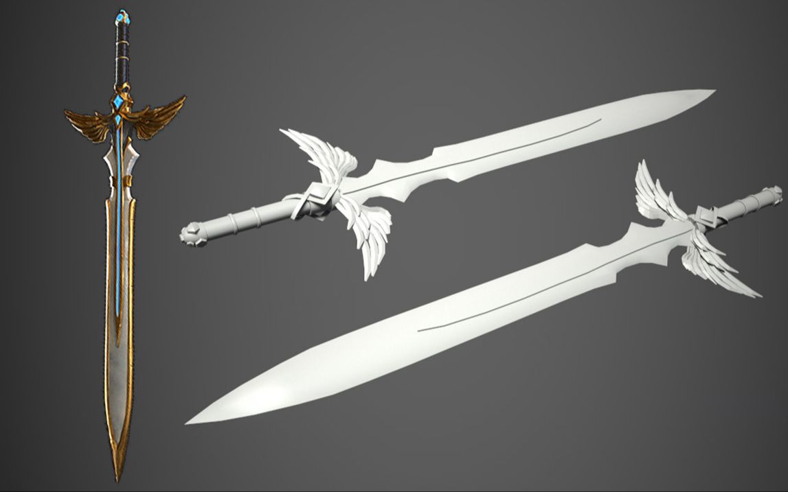 3dmax零基础建模教程,3dmax布线新手入门教学视频,简单武器黄金天使剑