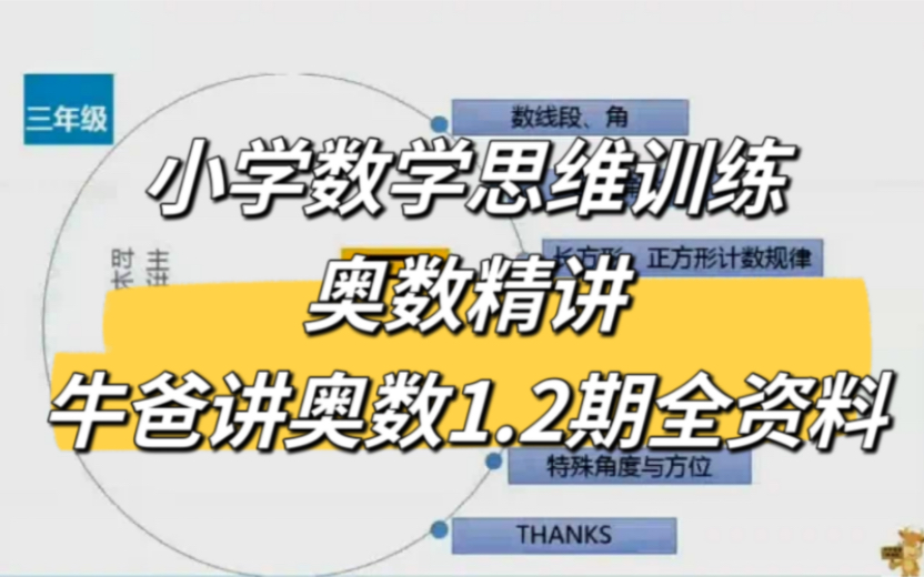 小学数学思维训练——奥数精讲:牛爸讲奥数1.2期全资料,板泉原因只上传这些,其余在网盘,可下载哔哩哔哩bilibili