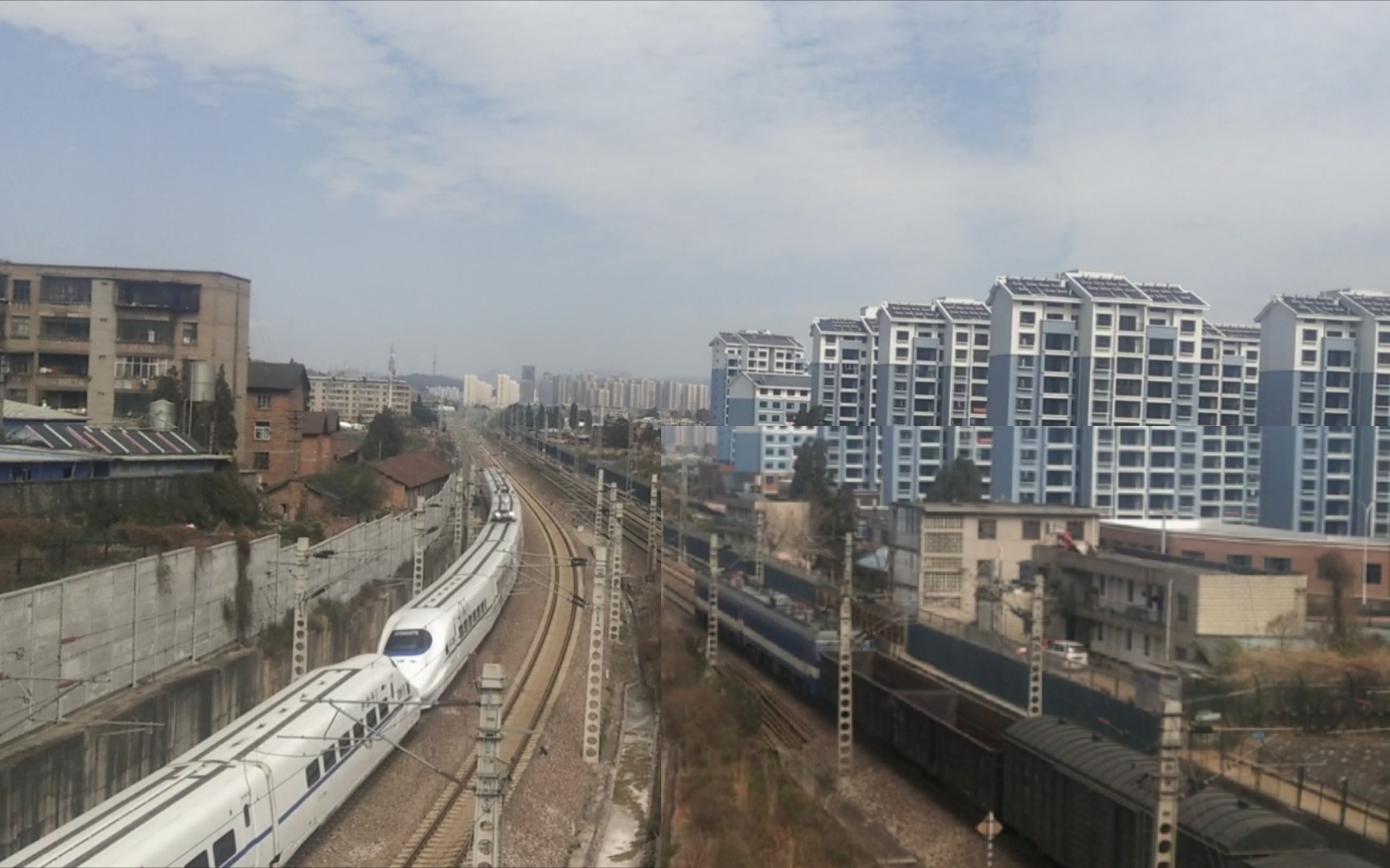 昆明铁路随拍西山脚下的碧鸡关隧道