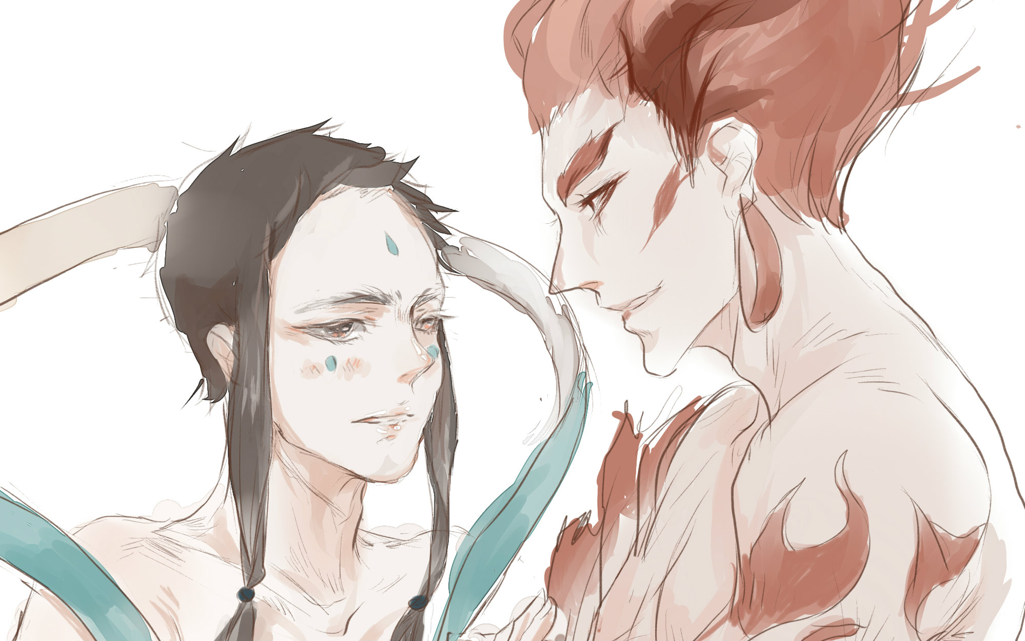 大鱼海棠赤松子祝融夫夫板绘过程