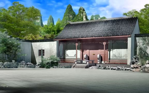 30款古代建筑庭院府门古城古墙古亭楼阁led大屏幕舞台背景视频素材 (2