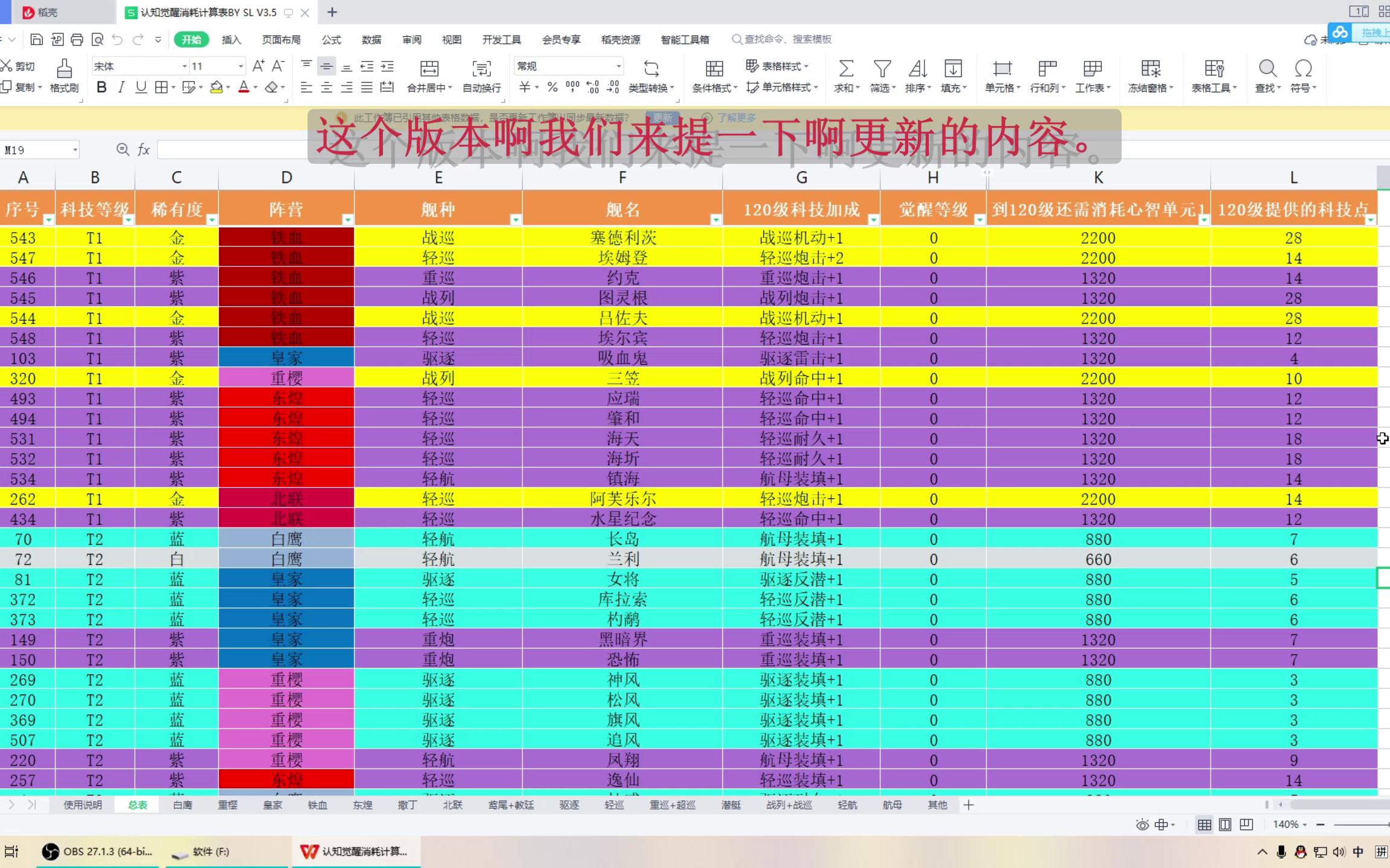 碧蓝航线【科研小工具】120级科技加成筛选/认知觉醒心智消耗计算器BY SL V3.5碧蓝航线攻略