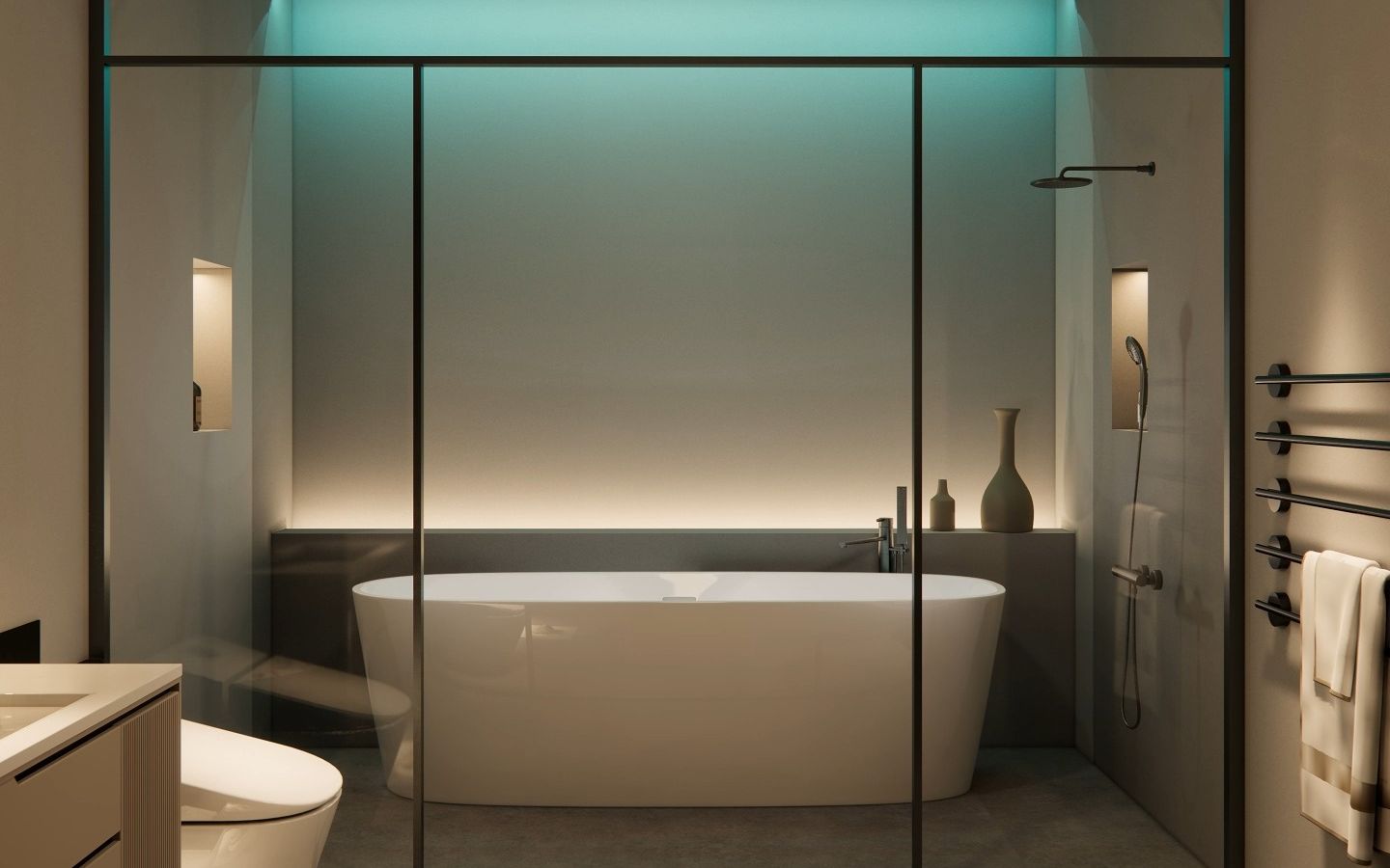 氛围感拉满的卫生间灯光设计,这样的氛围确定不在里面干点啥嘛