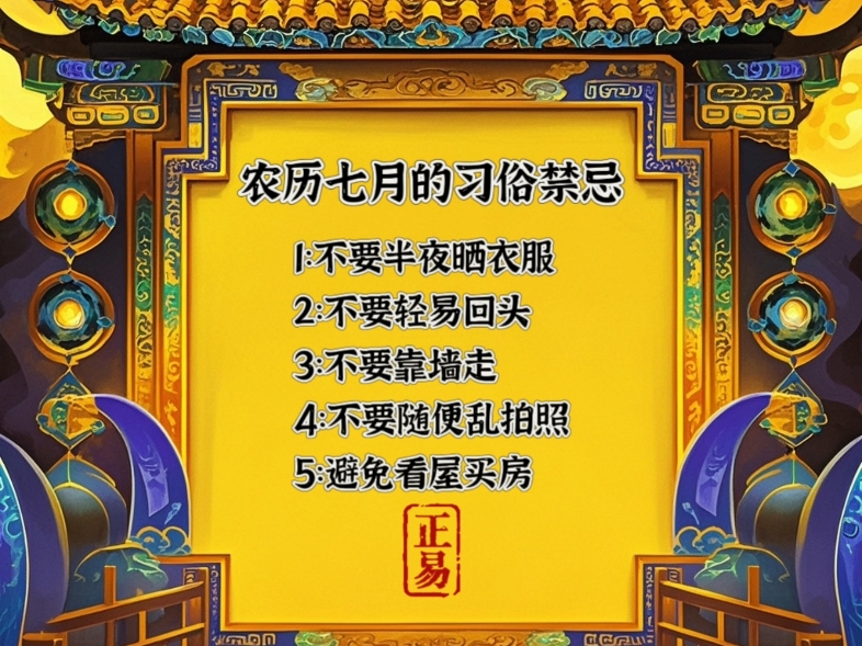 农历七月的习俗禁忌.