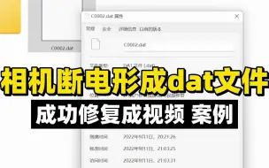 Download Video: 相机断电形成dat文件成功修复成视频案例