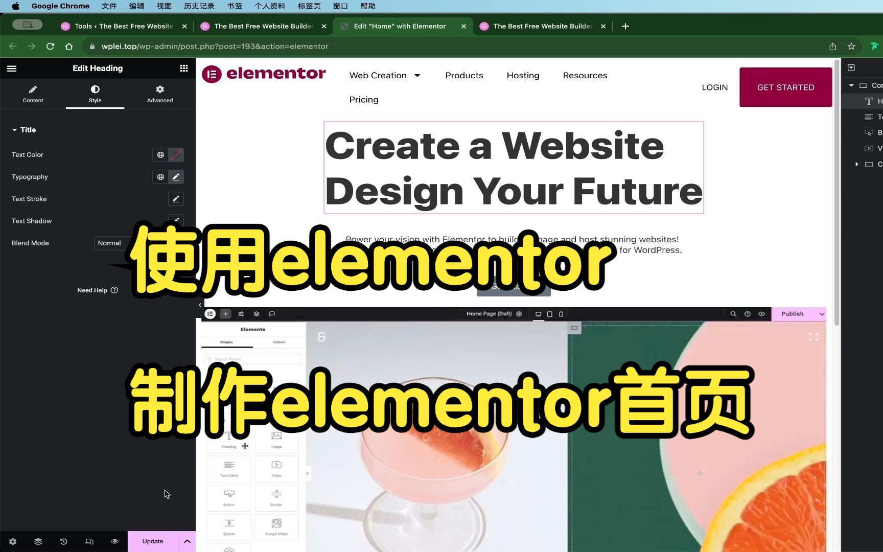 页面布局练习:使用elementor制作elelmentor的首页哔哩哔哩bilibili