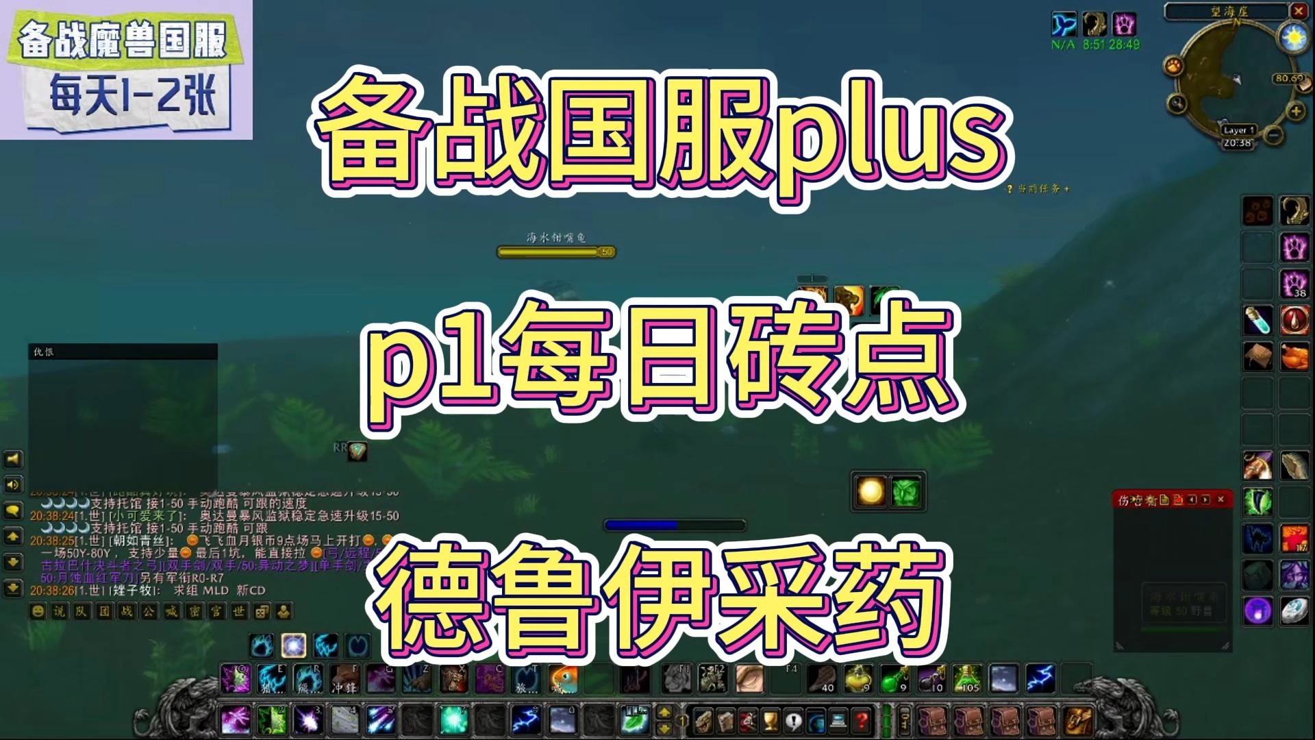 备战魔兽世界国服plus p1每日砖点 德鲁伊采药魔兽世界