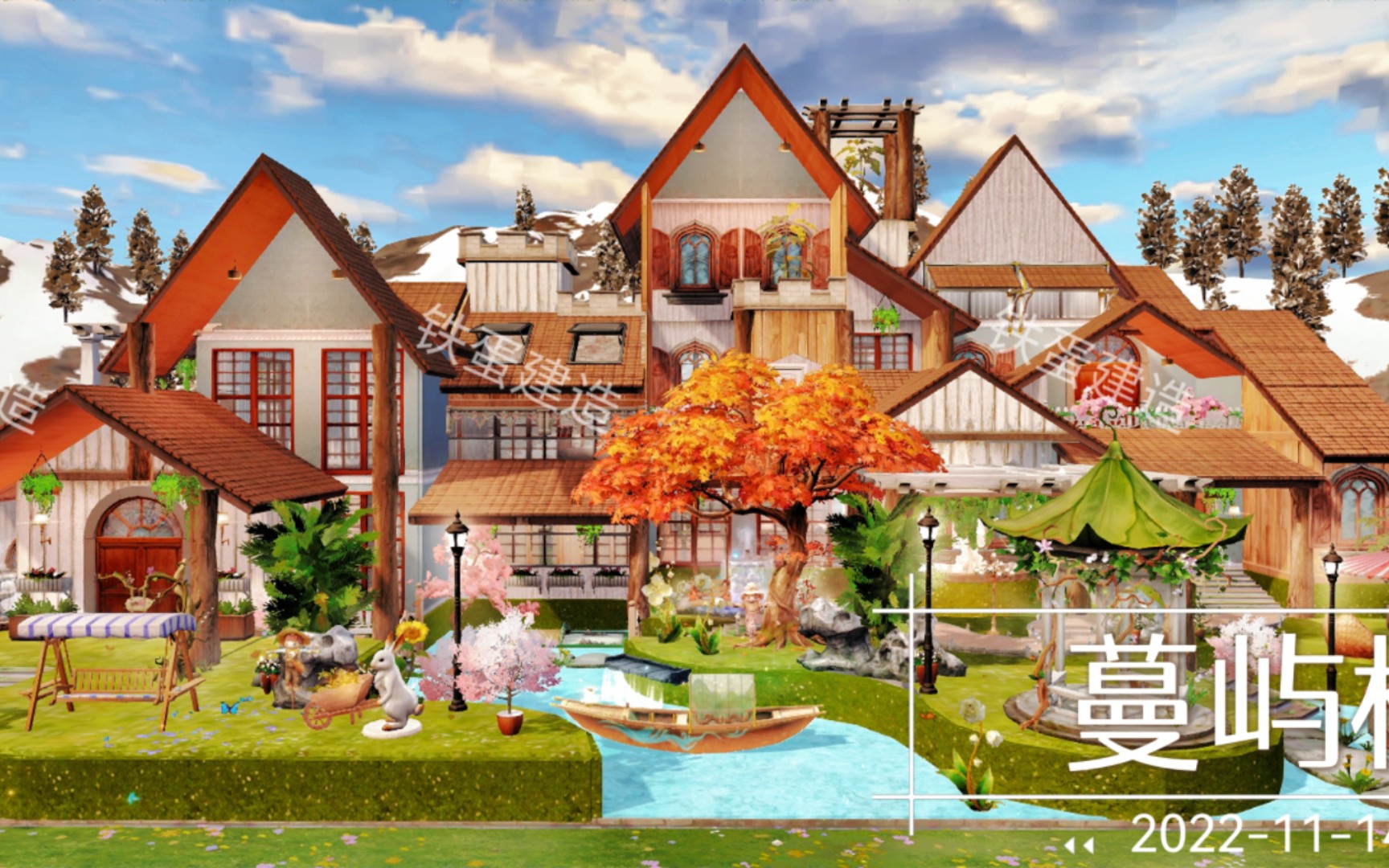 明日之后双人田园风建筑——『蔓屿枫园』完整内饰