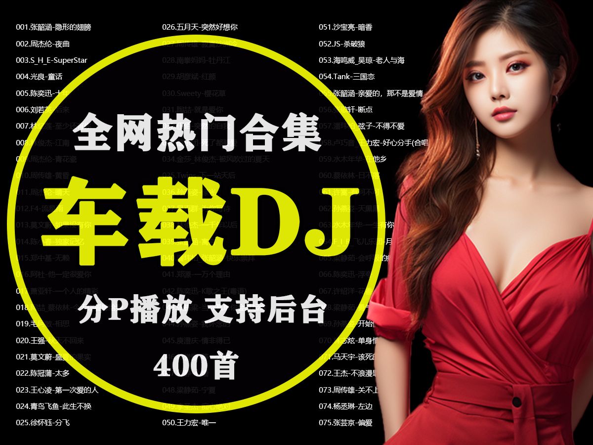 [图]【全网最火车载DJ】400首、后台播放、分P可以使用方向盘切歌、注意控制车速、太嗨了