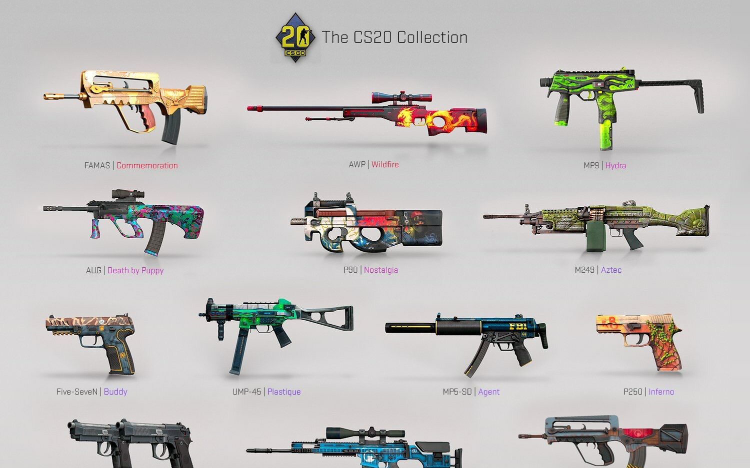 csgo20周年武器箱全皮肤库存检视及游戏第一人称视角检视