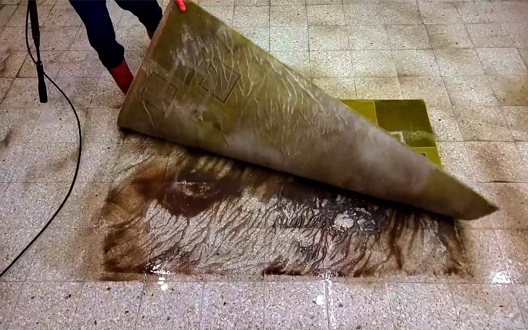 垃圾堆里捡回的脏地毯,邻居笑我捡垃圾,结果被我清洗出来羡慕了