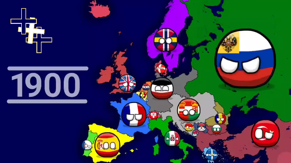 【波兰球】1900-2023欧洲势力变化图