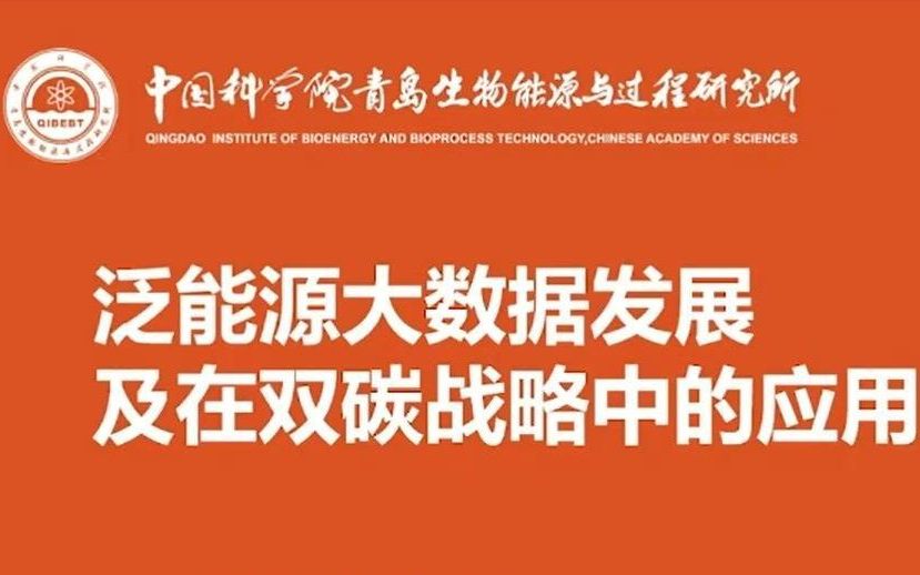 泛能源大数据发展及在双碳战略中的应用哔哩哔哩bilibili